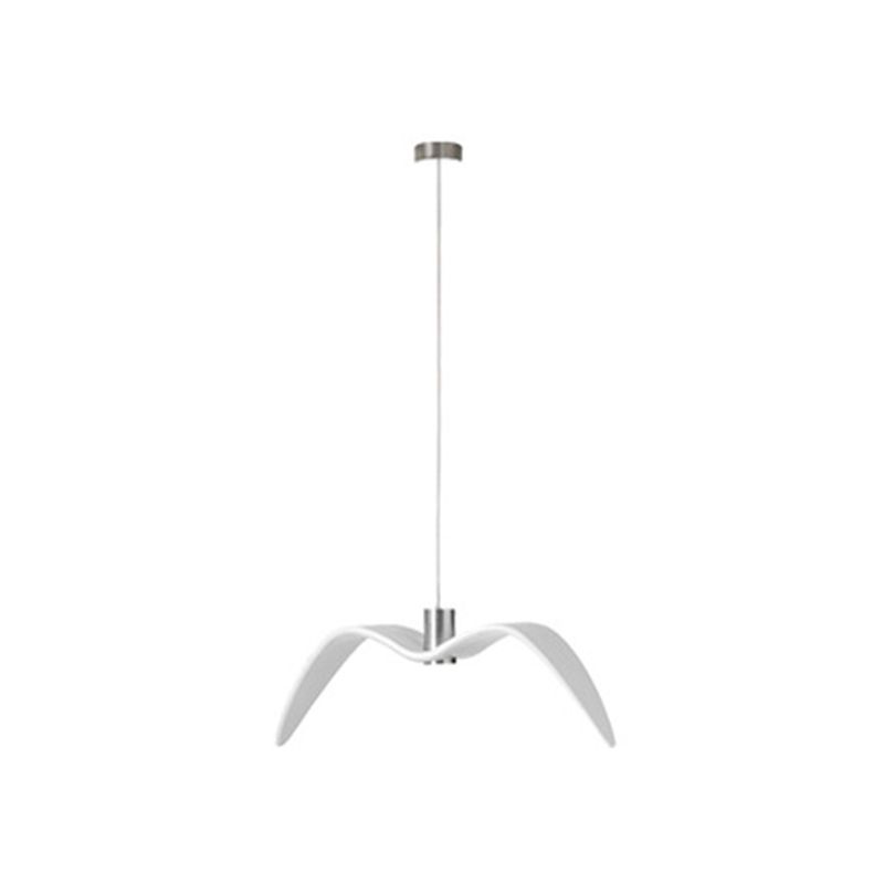 White Modern Art Deco Seagulls Hanging Lamp 1 Light Resin Material Drop Pendant for Dining Room