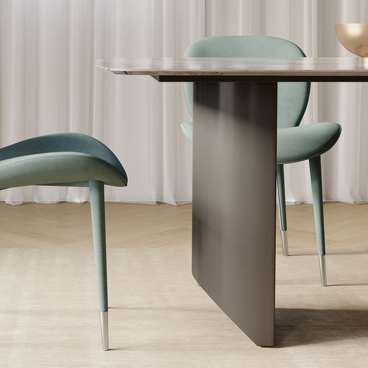 Modern Rectangle Dining Table Set 1/4/5/7 Pieces Sintered Stone Top Dinette Set