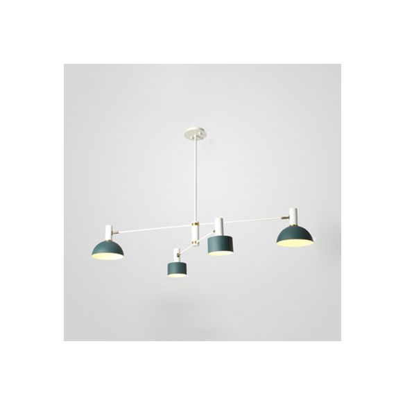 Drum & Dome Chandelier 4 Bulbos Nórdico Estilo Nórdico Iluminación colgante de metal para restaurante de cocina