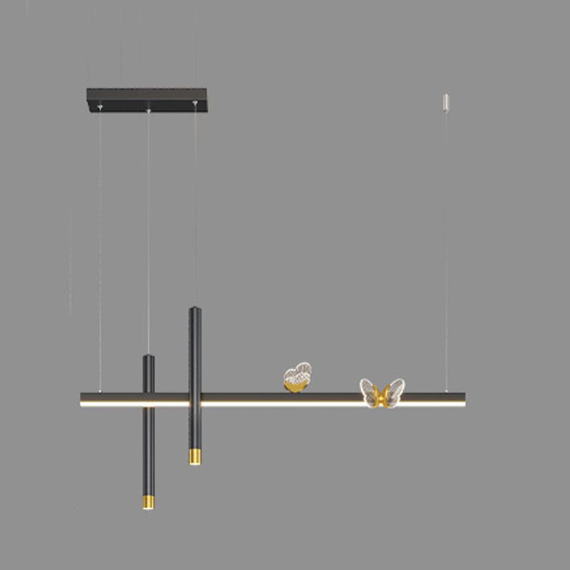 Modern Hanging Ceiling Light 5 Light Pendant Lighting Fixtures in Black Finish