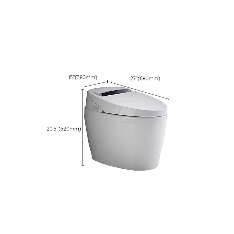 Elongated Floor Mount Bidet White Temperature Control Smart Bidet
