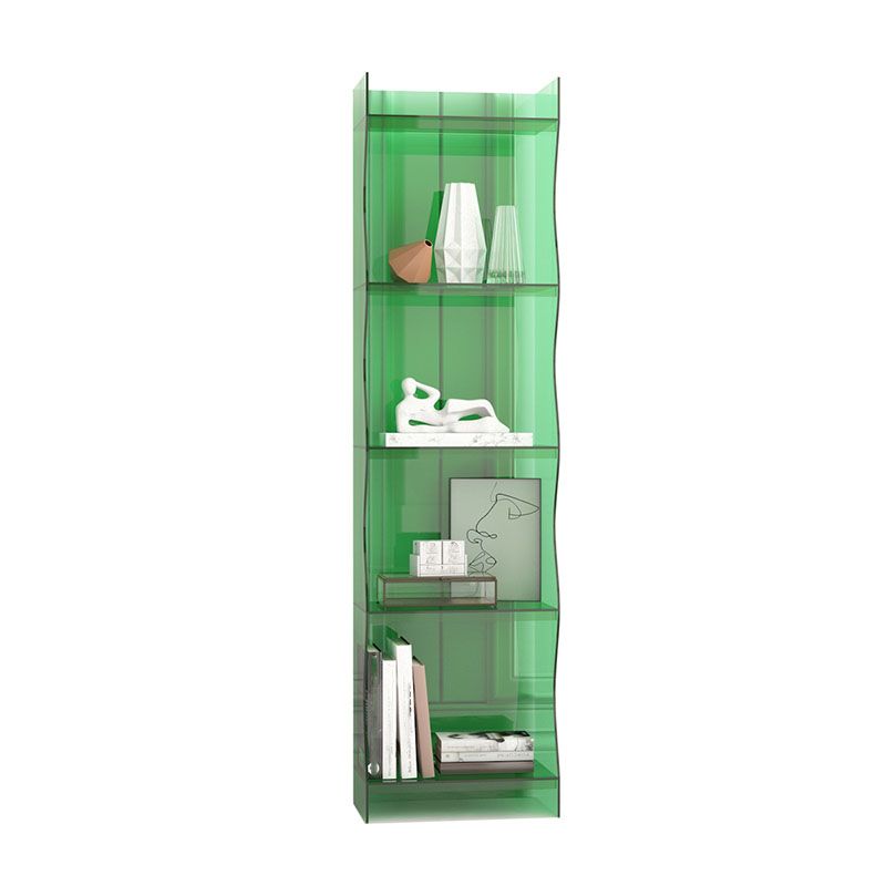 Contemporary Closed Back Bookshelf Acrylic Shelf Bookcase with Shelves