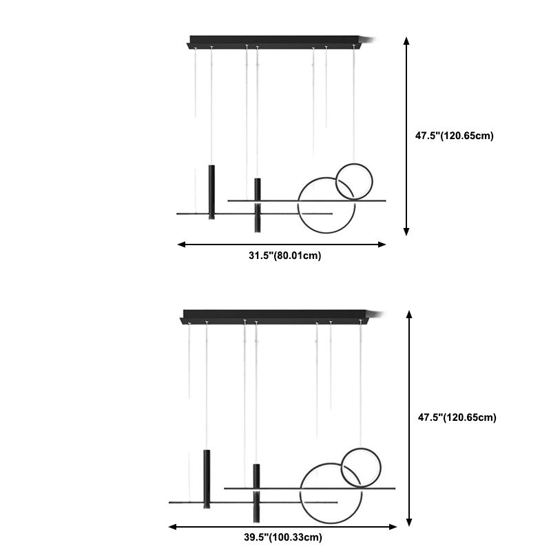 Modern hangend plafondlicht met buslicht voor eetkamer restaurant