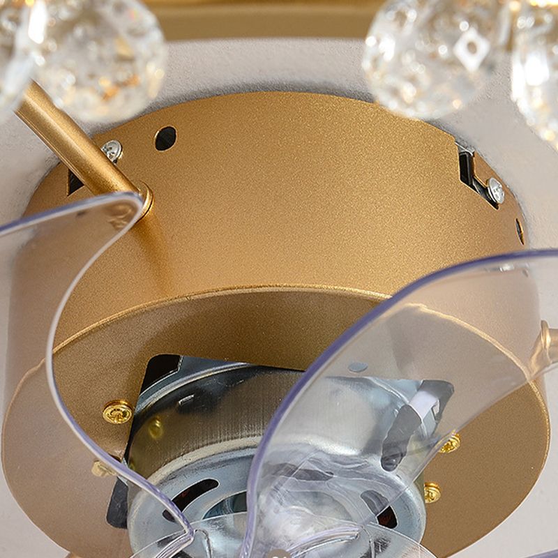 Ventilador LED de Crystal LED Light Children Style Semi Flush Mount Lighture para dormitorio