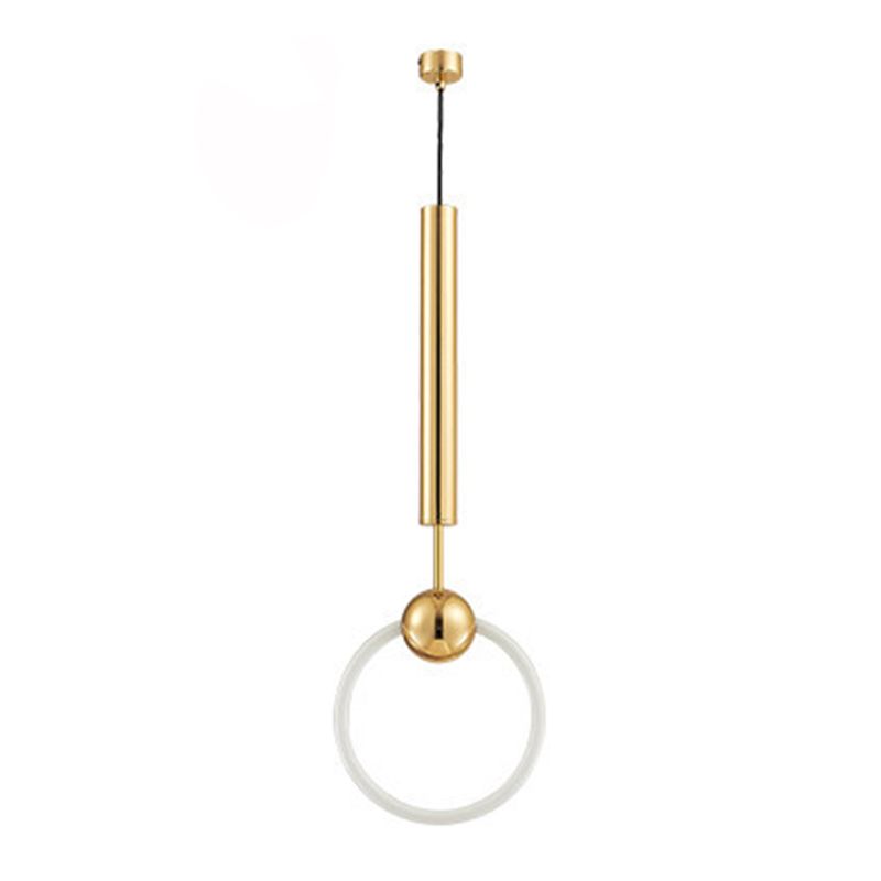 Gold Ring Ceiling Suspension Lamp Simplicity LED Metal Ceiling Pendant Light for Bedroom