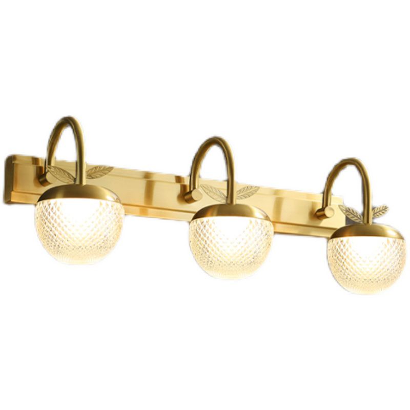 Modern Light Luxury Style Spherical Flush Mount Wall Sconce Copper Wall Mounted Vanity Lights