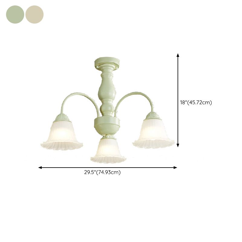 Modern Ceiling Lamp Metal Flush Mount Light Fixture with Glass Shade for Bedroom