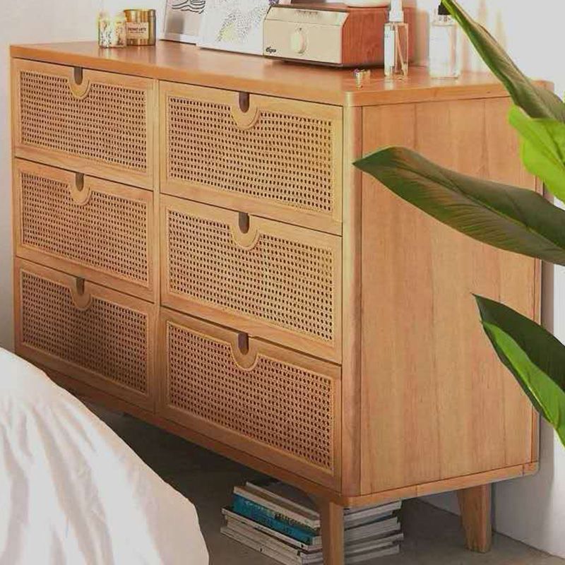 Modern Accent Chest Rectangle Side Cabinet with Natural Finish