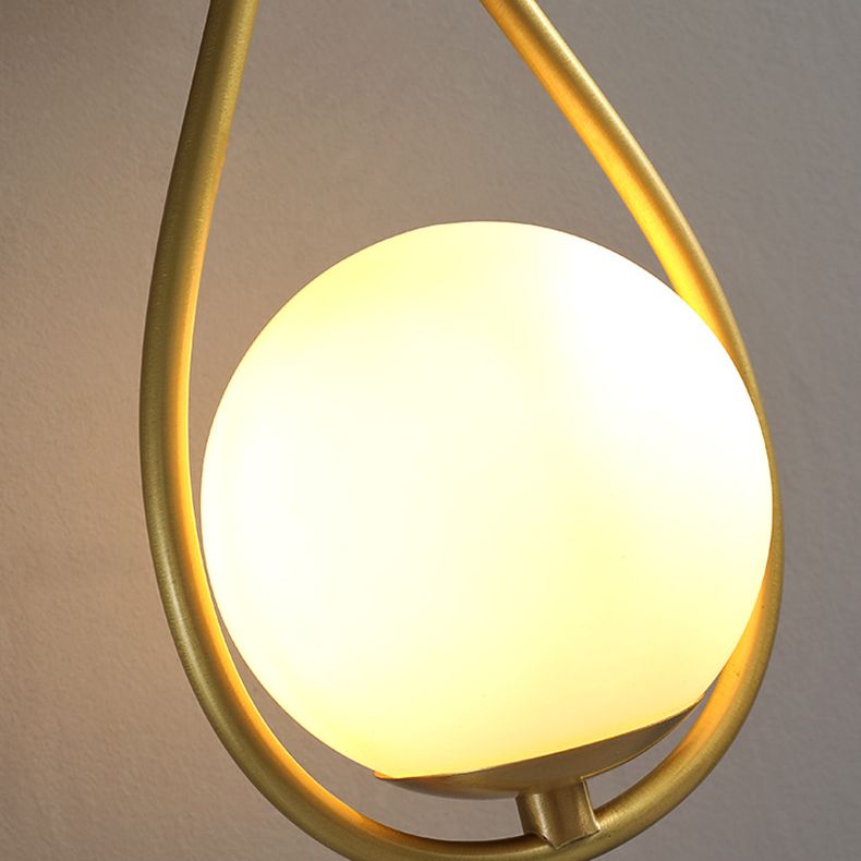 10.6 Inches Height Brass Wall Sconce with Frosted White Glass Shade Nordic Simplicity Style Wall Mount Lamp in Gold