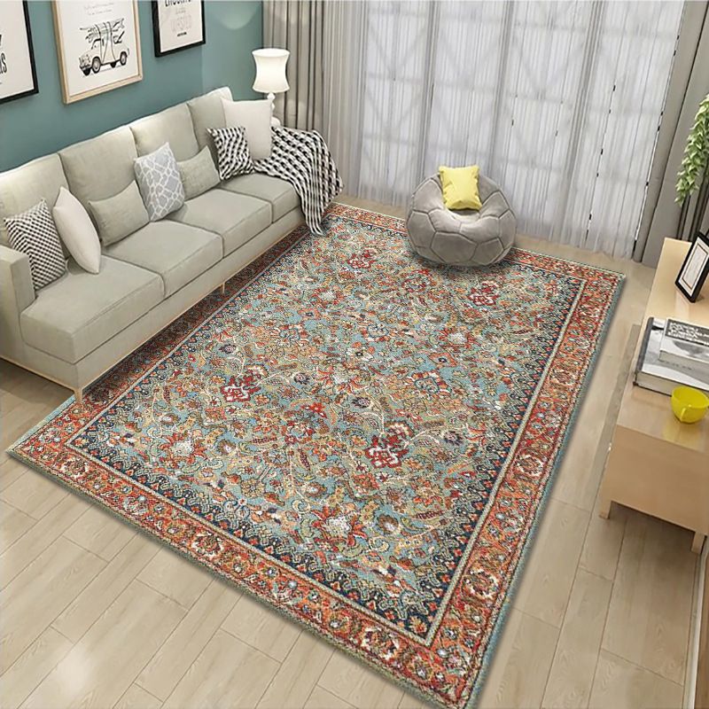 Traditioneller mehrfarbiger Teppichblumung Teppich -Fleckenresistent Teppich für Wohnzimmer