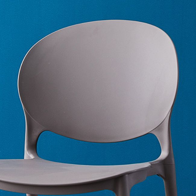 Chaises de salle à manger sans accoudoirs à dossier ouvert Chaises d'appoint empilables en plastique (Ensemble de 4)