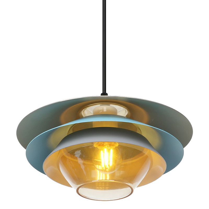 Lagen ontwerp Noordse macaroon-stijl hangend licht 1-licht eenvoud metalen suspensielampje