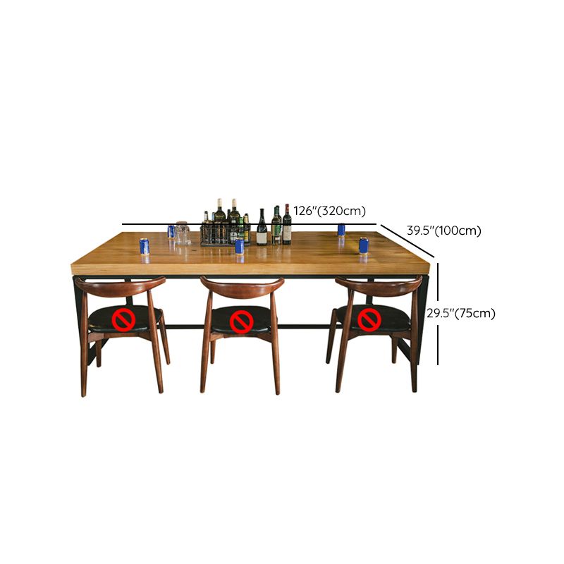 Industrial Rectangle Dinner Table Dining Room Solid Wood Dining Table