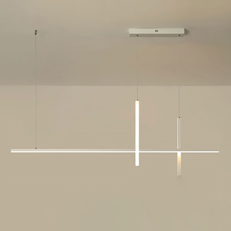 Modern lineair eiland plafondlicht metalen kroonluchter verlichtingsarmaturen met acrylschaduw