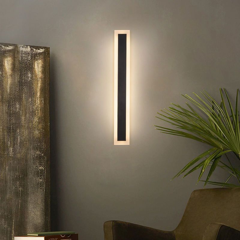 Black Linear LED Wall Light in Modern Simplicity Metal Wall Lamp for Bedroom