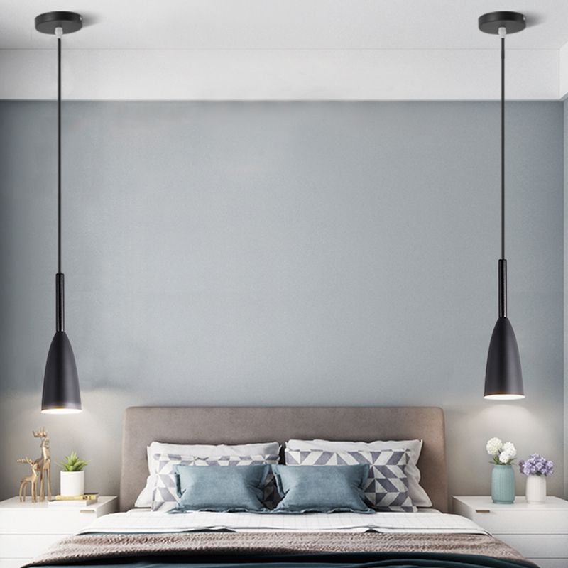 Lampade appese a 1 luce lampada a sospensione moderna con tonalità metallica