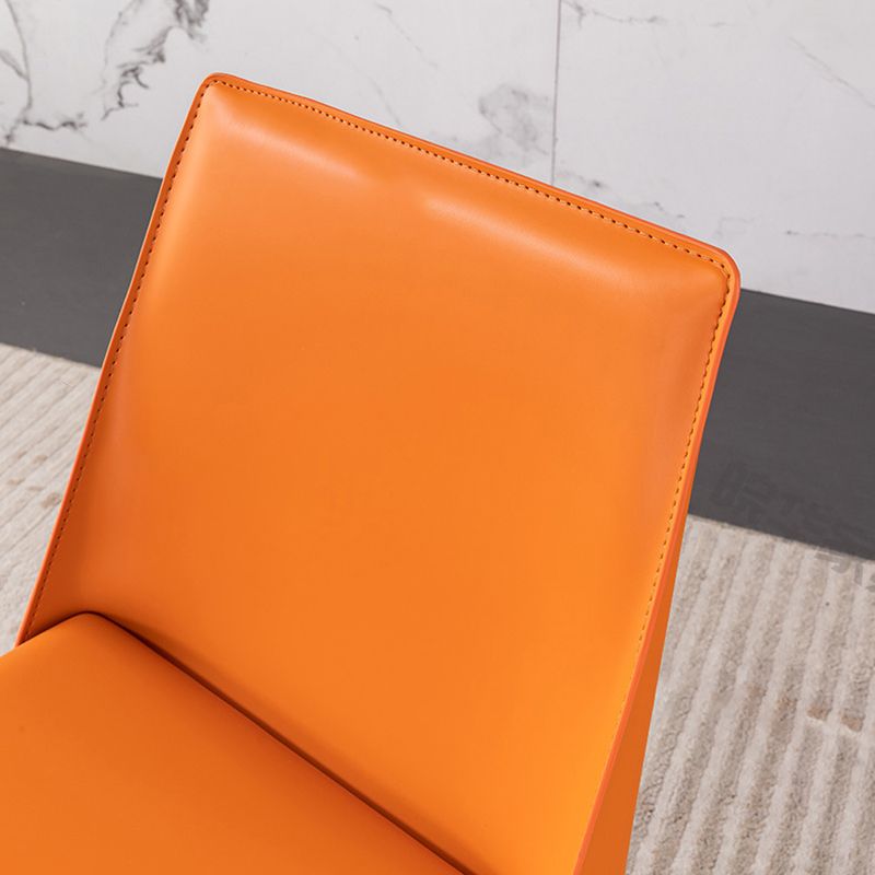 Moderner Restaurant-Beistellstuhl aus Sattelleder, Parsons-Esszimmerstuhl mit mattem Finish (2er-Set)