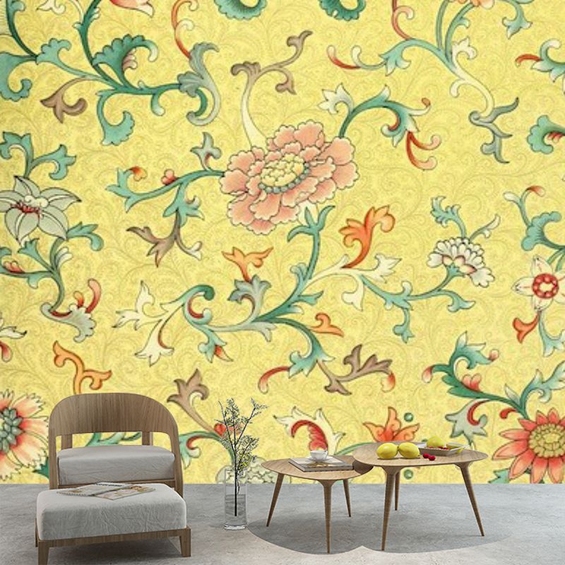 Plant Mildew Resistant Wallpaper Illustration Sleeping Room Wall Mural