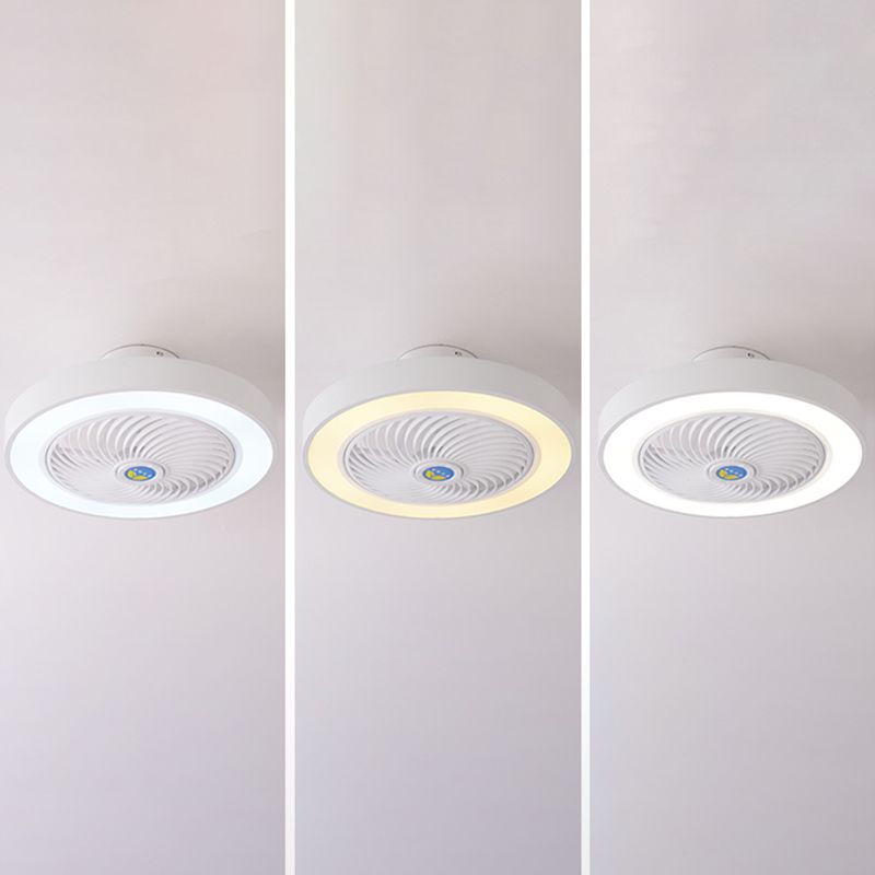 Trommeldecke Lüfter Licht Nordic Metall LED Schlafzimmer Halbflush Licht mit Fernbedienung