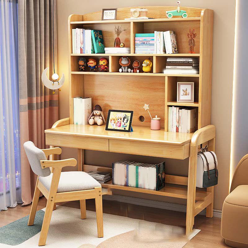 Writing Desk Kids Desk and Chair Set with Drawer Solid Wood Kids Desk 23.6"W