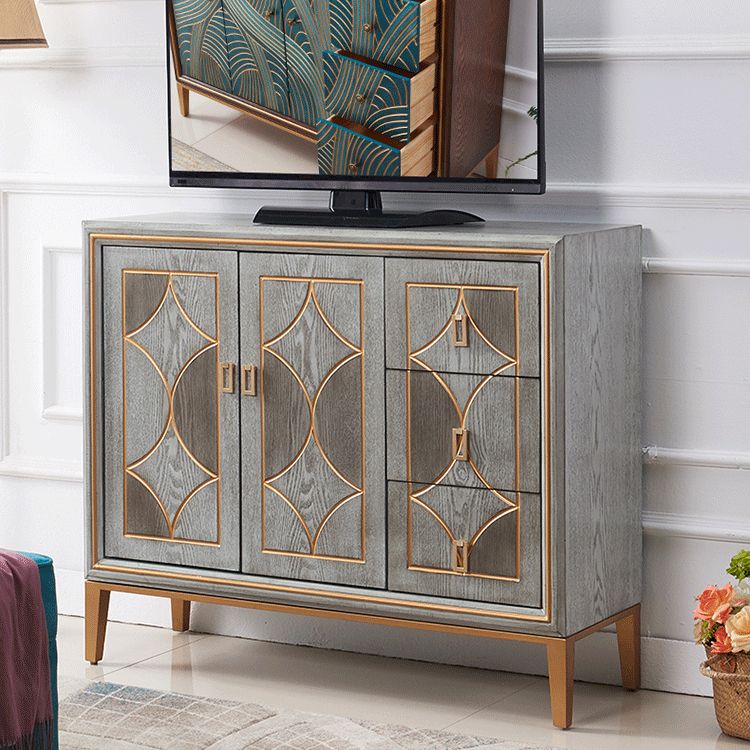 Living Room Dining Buffet with Drawers and Storage Engineered Wood Modern Buffet