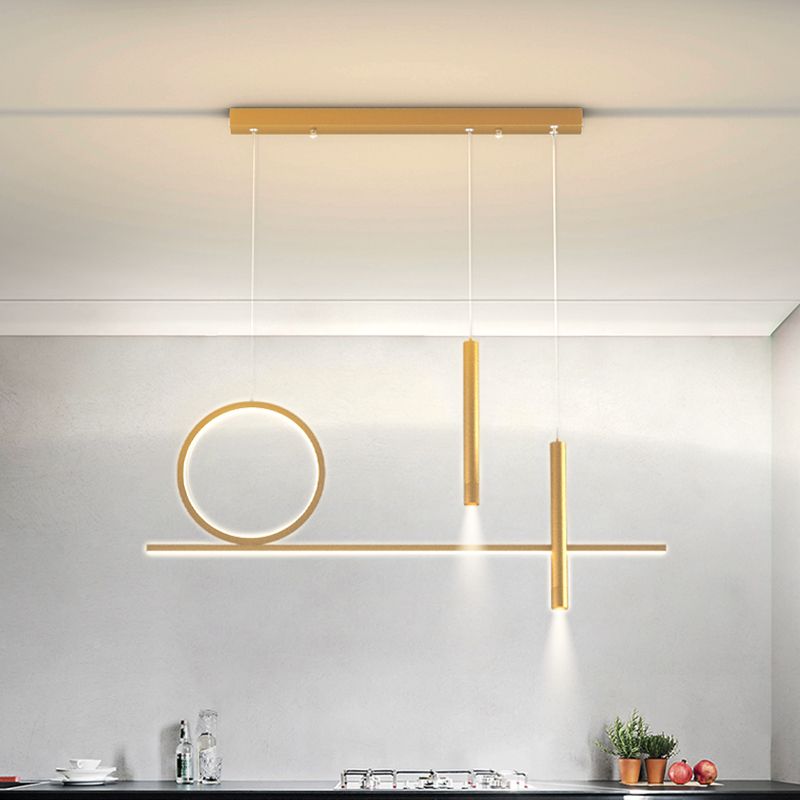 Modern Kitchen Pendant Lights Geometric Island Pendant Lights Metal 4-Light