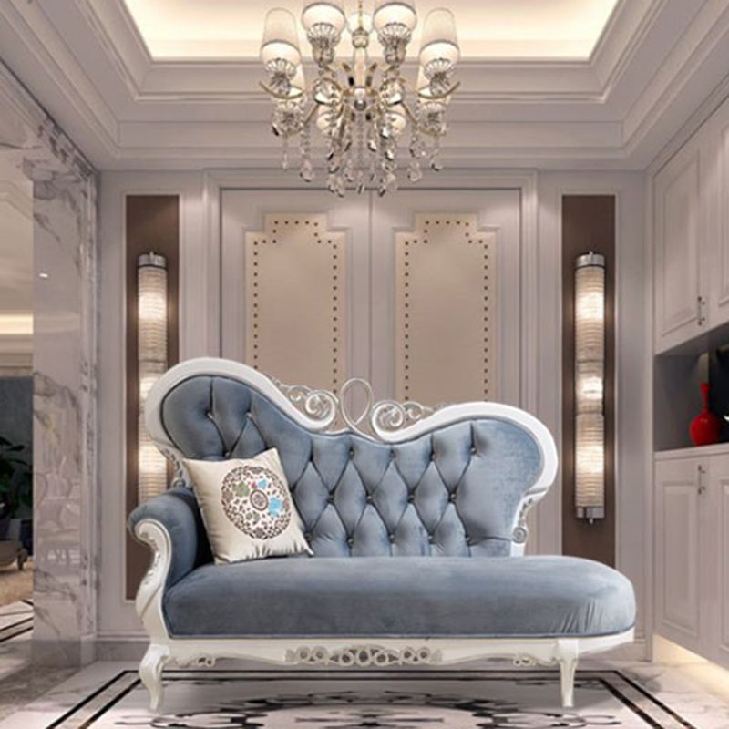 Glam Upholstered Chaise Lounge Couch Rolled Arms Chaise Lounge Chair