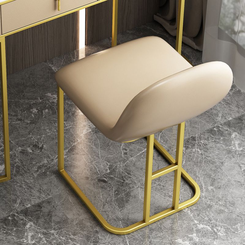 Wood and Metal Vanity Table Luxurious Makeup Desk with 2 Drawers