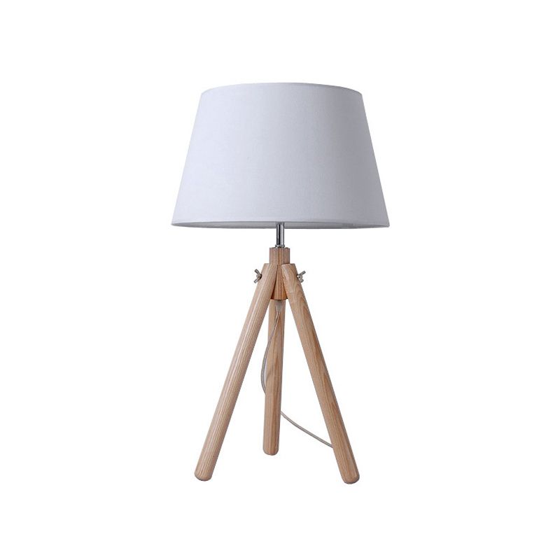 1 tête de salle à manger lampe de bureau gris / blanc / lin de table de lin moderne avec une large teinte en tissu poussée