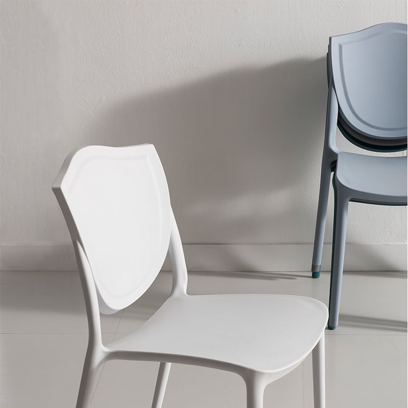 Nordic Armless Side Chairs Open Back Chairs with Plastic Legs for Home Use