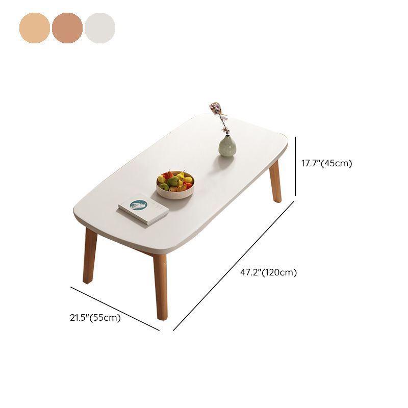 Modern Solid Wood Rectangular Coffee Table 4 Legs Folding Cocktail Table