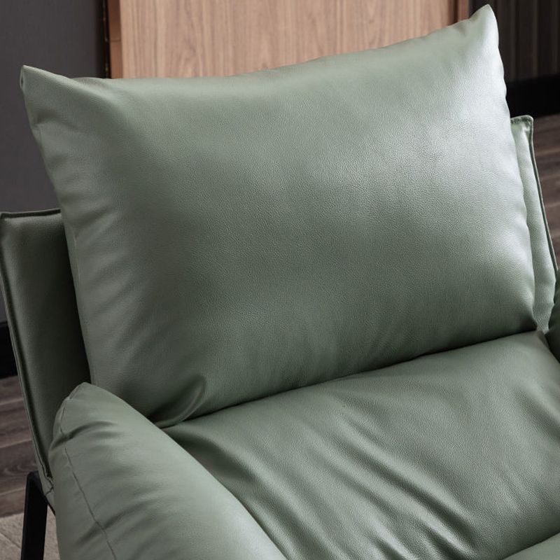 Contemporary 35.5"Wide Faux Leather Sewn Pillow Back Lounge Chair
