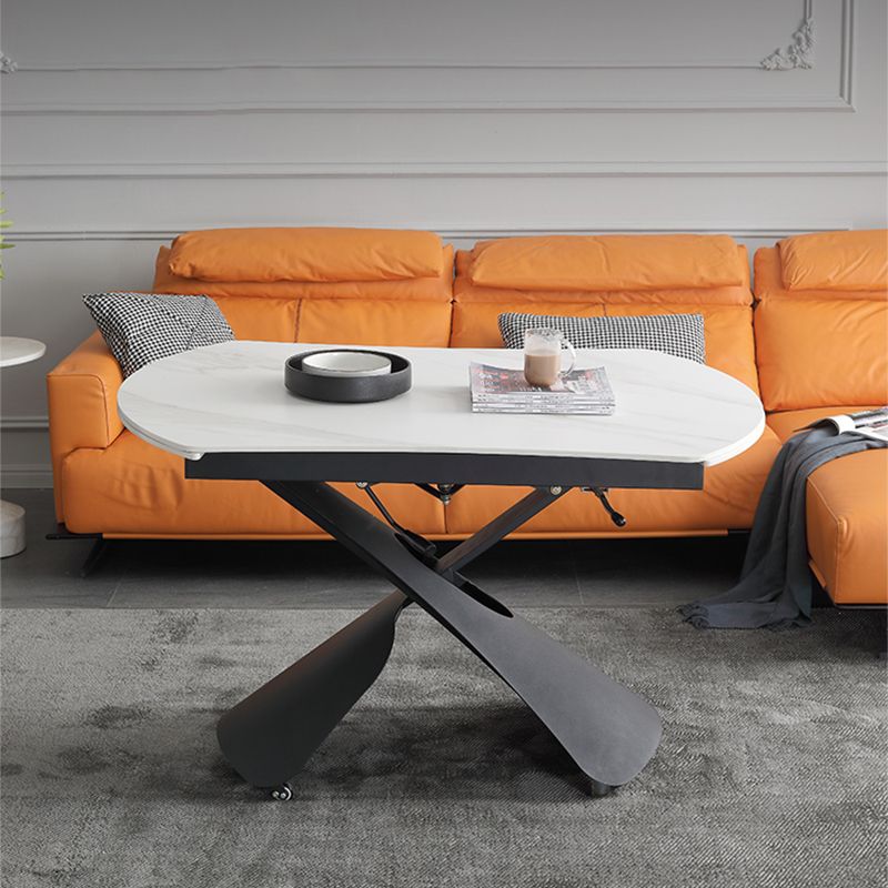 Slate Coffee Cocktail Table with Lift Top Contemporary X-Base