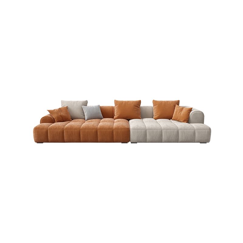Modern Style Sofa Suede Material Embedded Armrest Cushion Back Sofa Bed