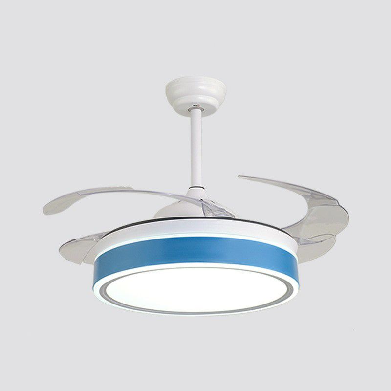 Lampe lampe per ventola a sospensione rotonde in acrilico round 4 lampe semifulto a LED moderno per camera da letto, largo 20 "