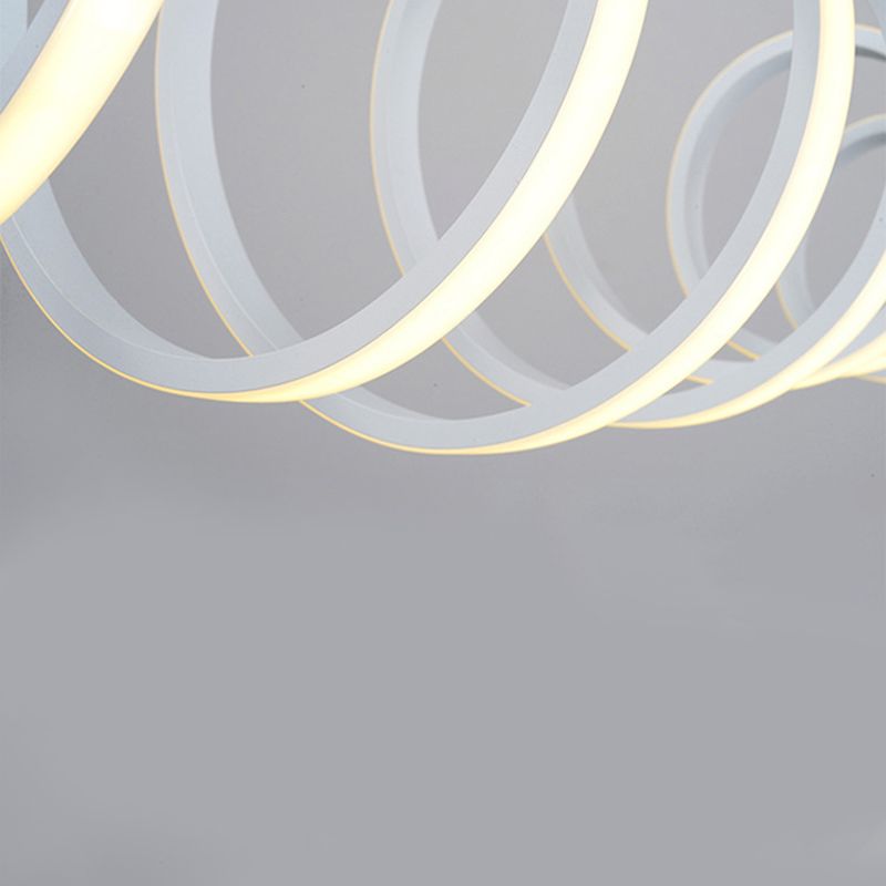 Acrylic White Linear LED Island Light in Modern Style Lacquered Iron Pendant Light for Dining Room