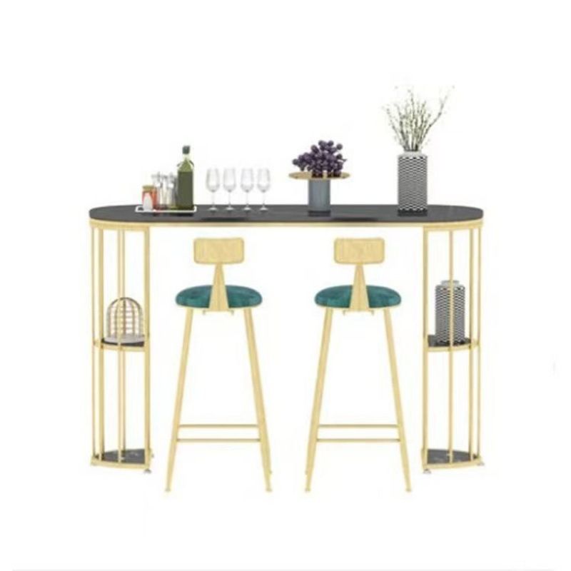 1/2/3 Pieces Table and Stool Set Modern Oval Bar Pub Table Set