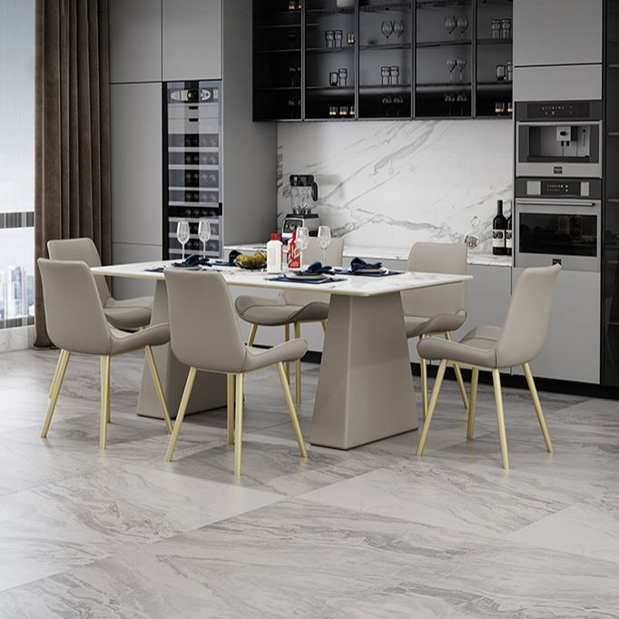 Modern Style Dining Set 1/5/7 Pieces Rectangle Stone Dining Table for Dining Room Kitchen