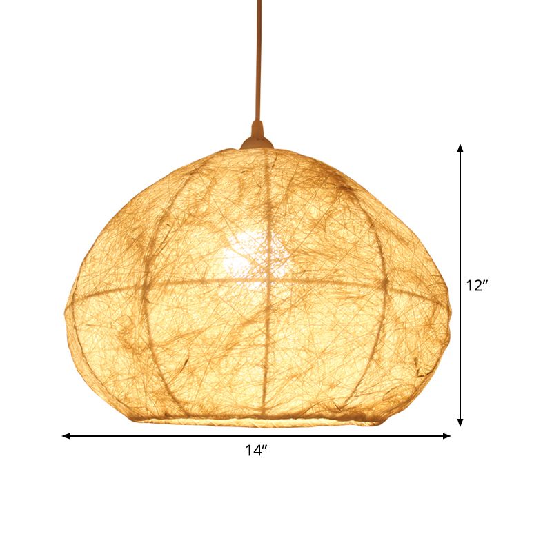 1 tête de salle à manger suspension en Asie Asie Beige suspendue plafond avec une nuance de bambou de poire