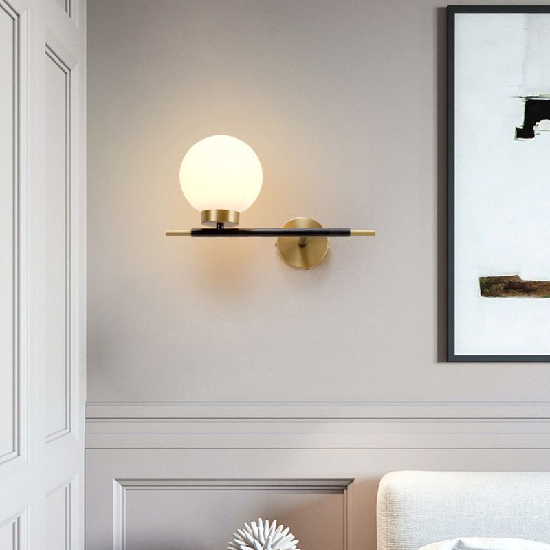 Nordic Style Wall Light Sconces Ball Shape Glass Wall Lamp for Living Room