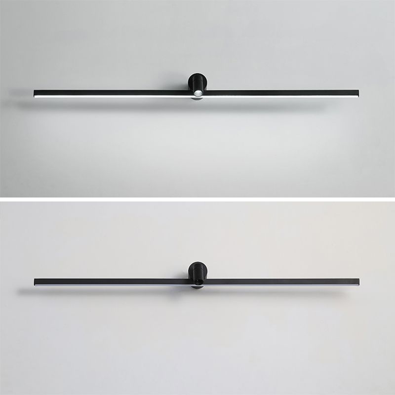 Simplicité Mirror de vanité allongée lumineux luminaires muraux métalliques pour salle de bain