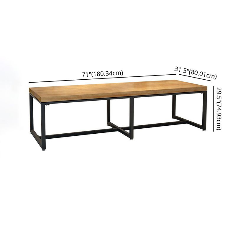 Industrial Wooden Dining Room Set with Rectangle Table and Black Legs Dining Table Furniture