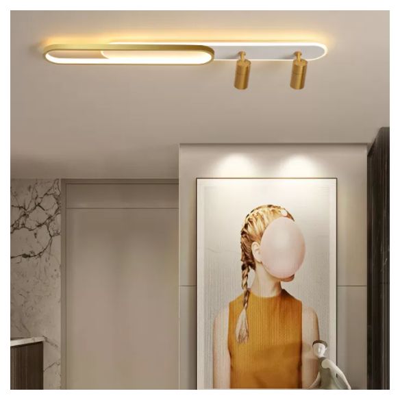 Acrilic Oval LED SEMI FLUST MAUT IN MODERNO LIGUATO DI METALE METALE CONCIDO PER CORRIDORE