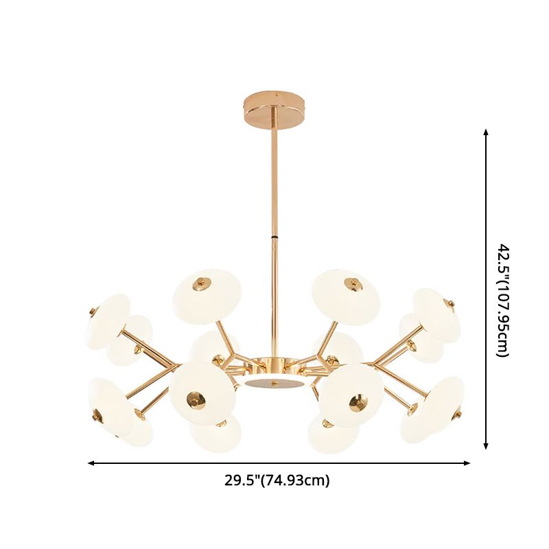 Bean Shaped Chandelier Minimalist Acrylic Bedroom LED Hanging Ceiling Light in Gold