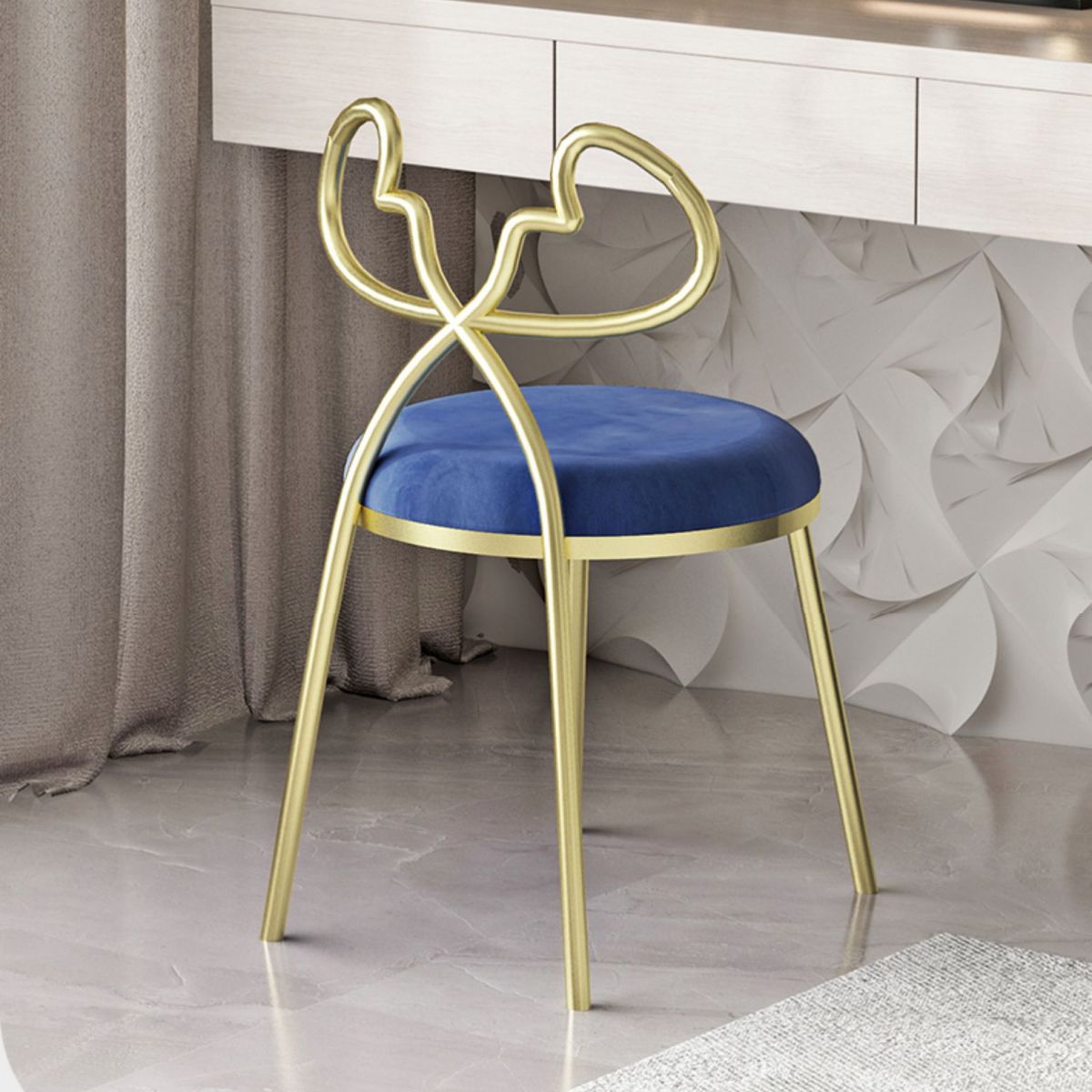 Fabric Dining Side Chair Nordic Design Armless Open Back Dining Chairs
