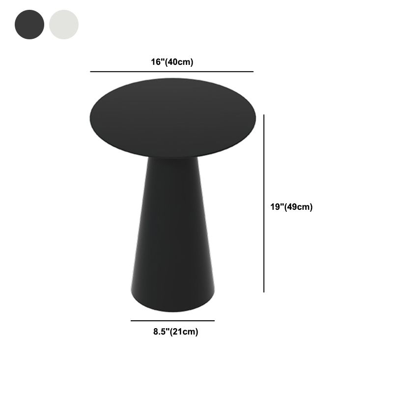 19.6"/21.6" Tall Mid-Century Metal Round Top Side Table Pedestal End Table