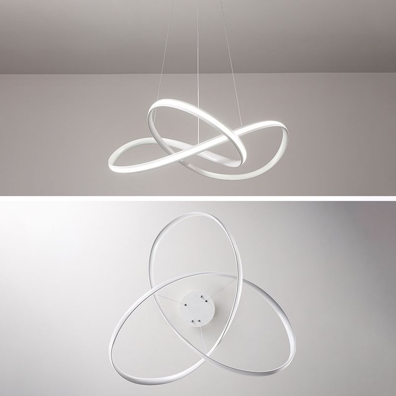 Postmodern Twist Suspended Lighting Fixture Metal Hanging Ceiling Fixture for Restaurant