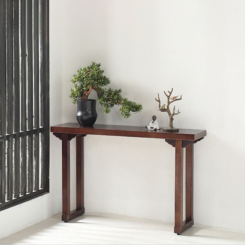Mid-Century Modern Console Accent Table Antique Finish Rectangle Console Sofa Table
