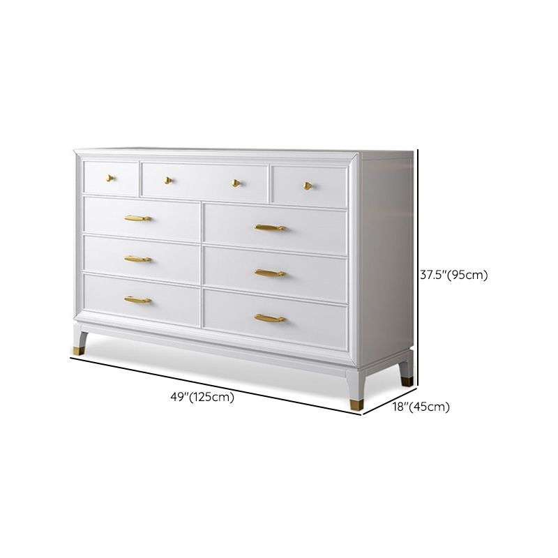 Ultra-Modern Double Dresser White Storage Chest Dresser for Bedroom