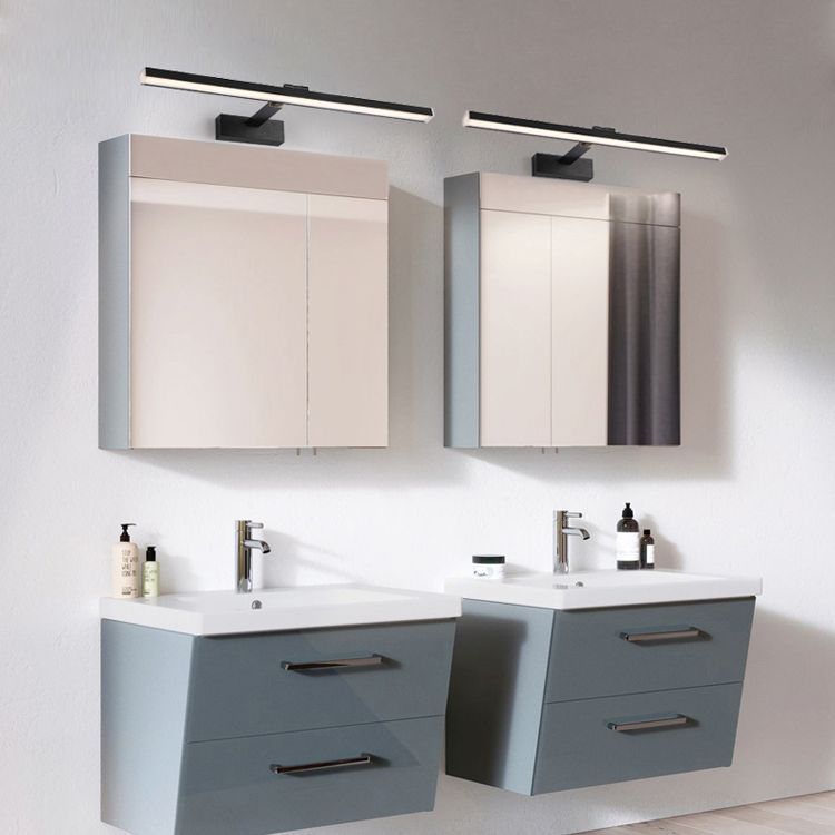 Moderner Stil linearer Wandleuchten Beleuchtung Metall LED Badezimmer Wandleuchte in Schwarz